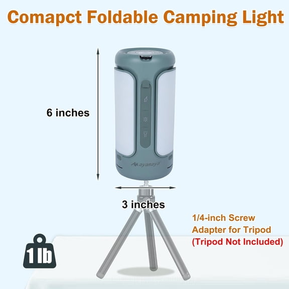 Foldable Lantern + Trap Poles, Rechargeable 10000mAh Lights with 5 Modes, 2 Telescoping Tent Poles for Camping Shelter
