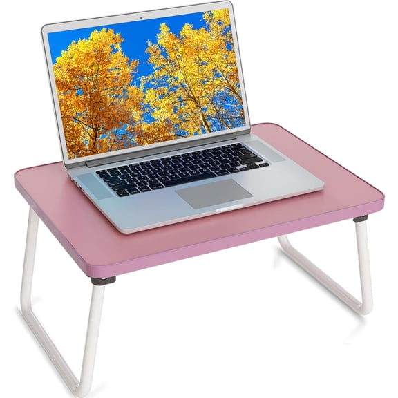Foldable Lap Desk, Lap Desks Laptop Tray for Bed or Couch, Portable Breakfast Serving Tray with Folding Legs, Foldable & Lightweight Mini Table, Laptop Stand for Working, Reading & Writing & Eating