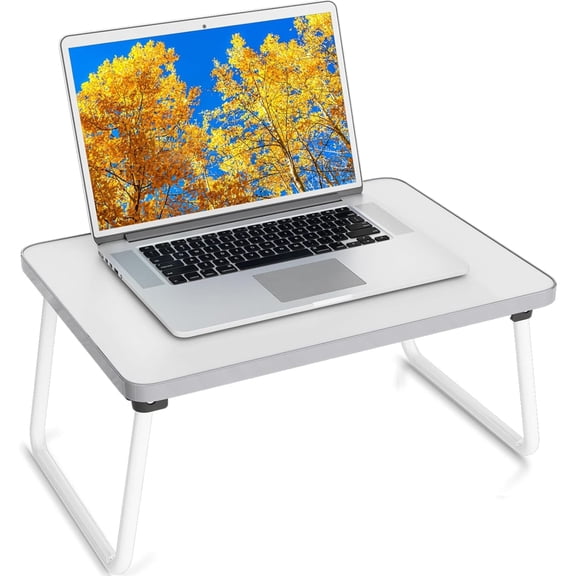 Foldable Lap Desk, Lap Desks Laptop Tray for Bed or Couch, Portable Breakfast Serving Tray with Folding Legs, Foldable & Lightweight Mini Table, Laptop Stand for Working, Reading & Writing & Eating