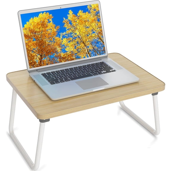 Foldable Lap Desk, Lap Desks Laptop Tray for Bed or Couch, Portable Breakfast Serving Tray with Folding Legs, Foldable & Lightweight Mini Table, Laptop Stand for Working, Reading & Writing & Eating
