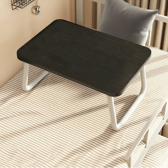 Foldable Lap Desk, Portable Laptop Stand Bed Tray Table for Sofa Floor Use, Lightweight Wooden Notebook Stand for Home Office, 1-Piece(Black)
