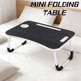 thumbnail image 1 of Foldable Laptop Bed Desk (Black) - Portable Table with Cup Holder, Tablet Slot for Work & Study, 1 of 9