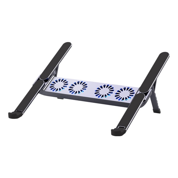 Foldable Laptop Cooling Pad With Quiet Fan And Adjustable Stand For 10-17inch Tablets Aluminum Alloy Design