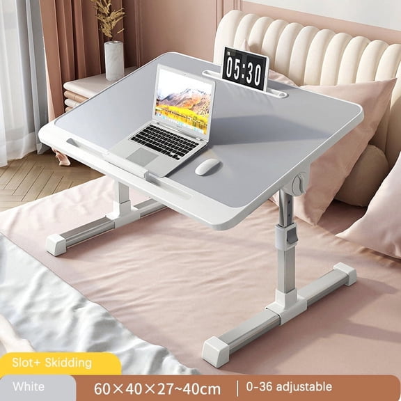 Foldable Laptop Desk Adjustable Bed Small Table for Home Study, Bedroom Computer Desk for Bed Sofa Couch Floor