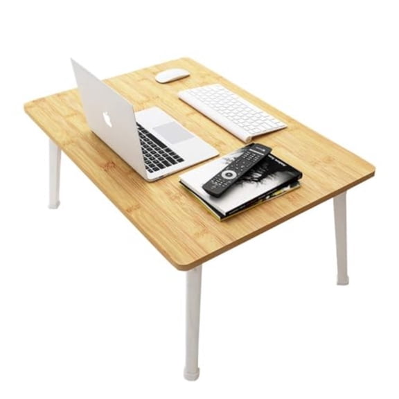 Foldable Laptop Desk for Bed, Bed Laptop Table, Foldable Portable Lap Bed Tray, 23.6 Inch Floor Table for Drawing, Reading and Writing, Oak