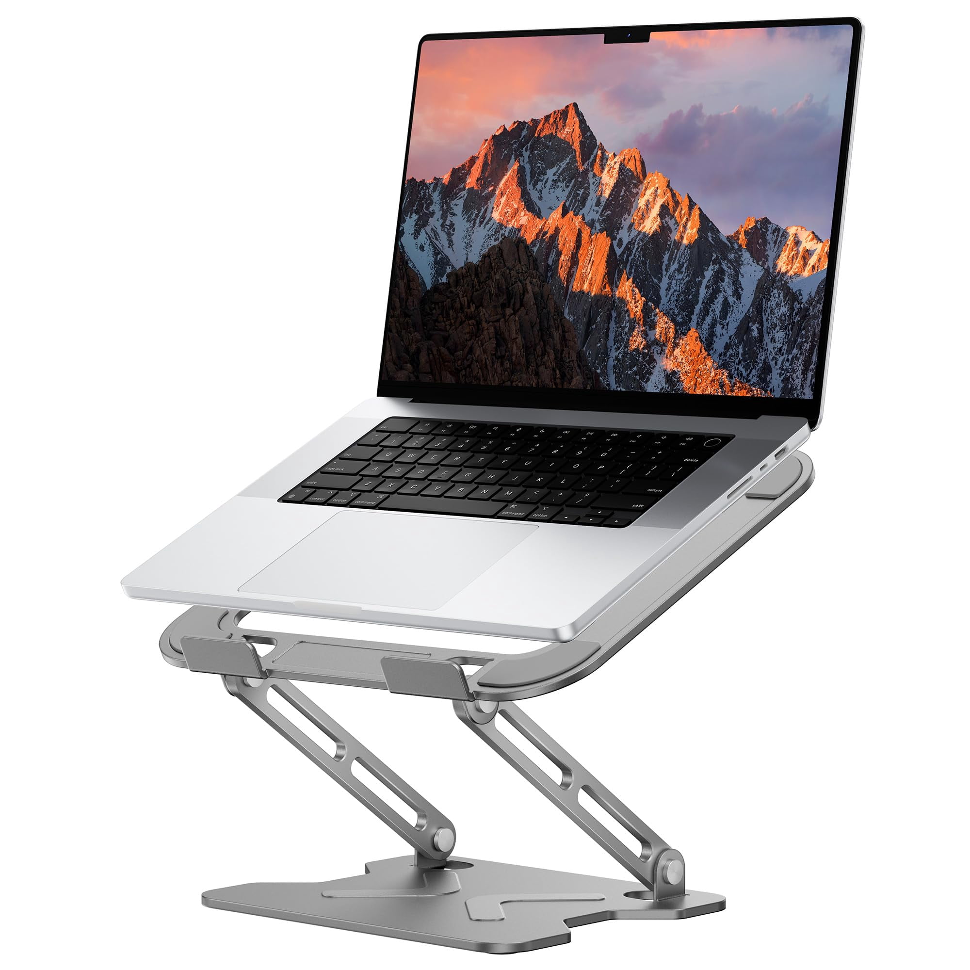 Foldable Laptop Stand For Desk  Adjustable Height Computer Portable Riser Macbook Air Pro All 10-16'' Notebooks Laptops Grey