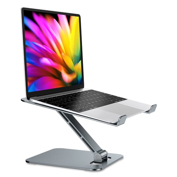 Foldable Laptop Stand  Height Adjustable Computer For Desk Aluminum Portable Riser Holder Notebook Mount Compatible With Macbook Pro Air 10-16"(gray)