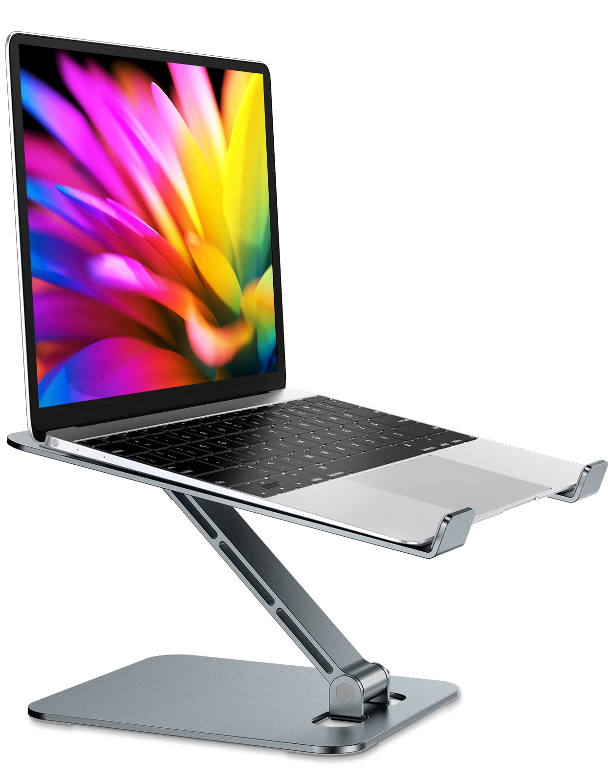 Foldable Laptop Stand  Height Adjustable Ergonomic Computer For Desk Aluminum Portable Riser Holder Notebook Mount Compatible With Macbook Pro Air Hp Dell 10-16"(gray)