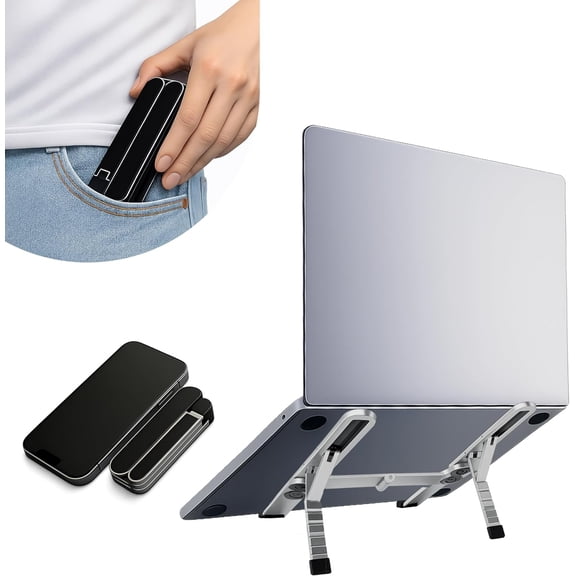Foldable Laptop Stand, Portable Laptop Stand,Lightweight and Adjustable Laptop Riser for Ergonomic Viewing and Better Ventilation, Fits 10-16" Devices, for Home Office Remote Work Business Trip