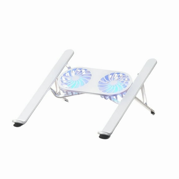 Foldable Laptop Stand with Cooling Fan, Cooler Pad for Tablet - Enhanced Cooling Support and Portable Design D Silver