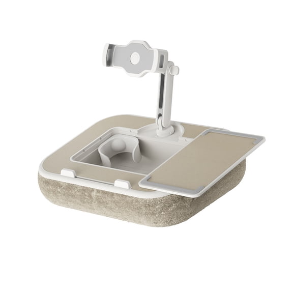 Foldable Laptop Tablet Stand Featuring Beverage Holder and Storage Space Compact Structure for Indoor Trip Work Application