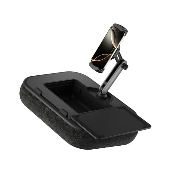 Foldable Laptop Tablet Stand Featuring Beverage Holder and Storage Space Compact Structure for Indoor Trip Work Application