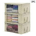 thumbnail image 1 of Foldable Large Capacity Clothes Storage Bag Organizer with Reinforced Handle, Sturdy Zipper, Clear Window, Fabric Clothes Bag Storage Box for Comforters Blankets Bedding Foldable Closet Organizer, 1 of 9