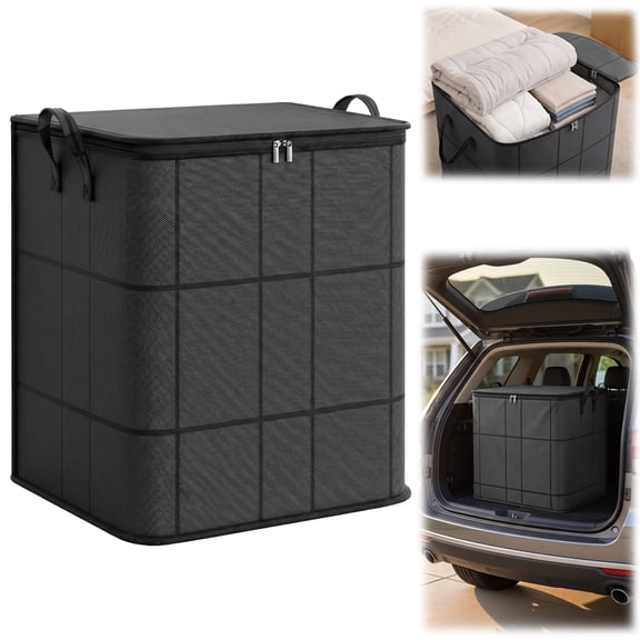 Foldable Large Capacity Storage Bags, Space Saving Closet Organizers for Clothes Blankets Comforters(110L)(15.75"×19.69"×19.69")