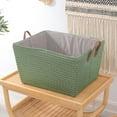thumbnail image 1 of Foldable Laundry Basket, 50cm Canvas Dirty Clothes Hamper with Sisal Rope Handle, 1 of 5