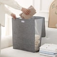 thumbnail image 1 of Foldable Laundry Basket Hamper, Large Capacity Cotton and Linen Cloth Dirty Clothes Basket Toys and Sundries Storage Bucket Multifunctional Foldable Thickened Storage Basket with Hand Strap Clearance, 1 of 6