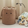 thumbnail image 1 of Foldable Laundry Basket with Protective Sisal Rope Handle, Large Capacity Collapsible Dirty Clothes Hamper for College Dorm, Bathroom, Bedroom, Living Room Storage, 1 of 6
