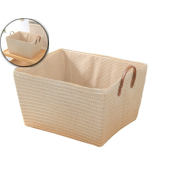 Foldable Laundry Basket with Rope Handles – Canvas Dirty Clothes Hamper for Bedroom, Bathroom, Dorm – Space-Saving Laundry Hamper for Bathroom, Bedroom