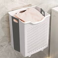 thumbnail image 1 of Foldable Laundry Basket, Small Storage Basket, Modern Minimalist, Organizes Clothes, Laundry Room, Bathroom, Small Home, Travel Use, Sturdy Plastic Construction, Durable Material, Compact, 1 of 7