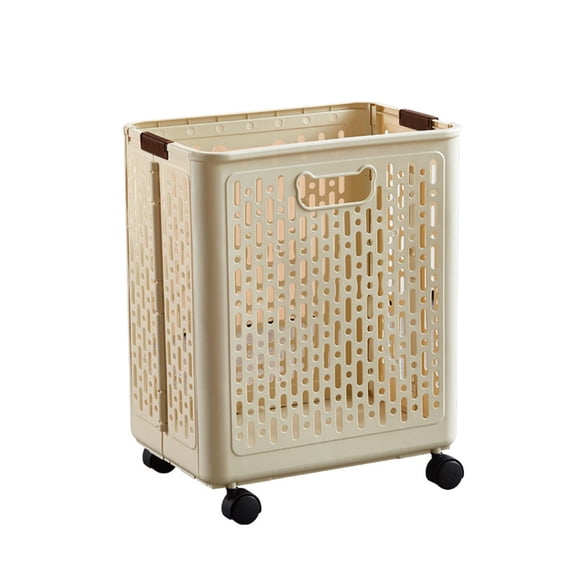 Foldable Laundry Basket with Wheels Portable Hamper for Clothes Toy Storage Home Organization Collapsible Space Saver