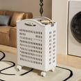 thumbnail image 1 of Foldable Laundry Basket with Wheels and Handle, Multi Functional Plastic Hamper for Dirty Clothes and Toy Storage, 1 of 6
