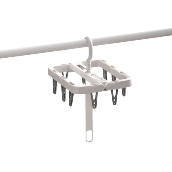 Foldable Laundry Drying Rack with Multiple Clips for Underwear and Socks, Space-Saving Hanger for Dormitories and Balconies, Gray