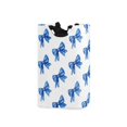 thumbnail image 1 of Foldable Laundry Hamper Bag with Handles Dirty Clothes Basket 12.6" x 11" x 22.7" Blue Bows Pattern, 1 of 7