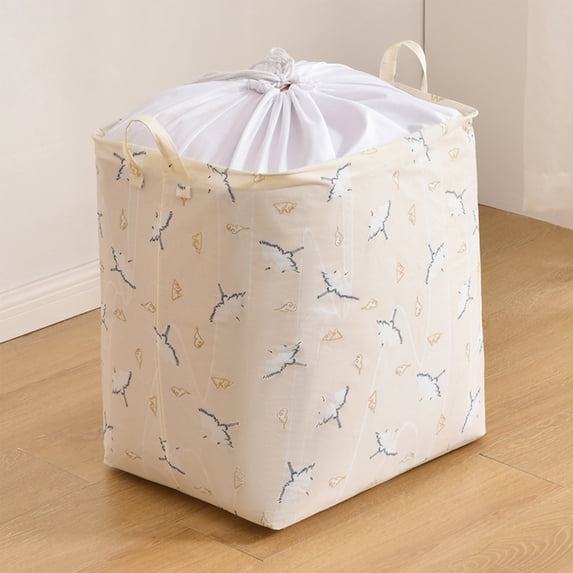 Foldable Laundry Storage Basket,Large Capacity Clothes Organizer with Drawstring Closure,Dirty Clothes Basket,Household Storage Box for Quilts,Bedding,Clothes,and Towels,Space-Saving