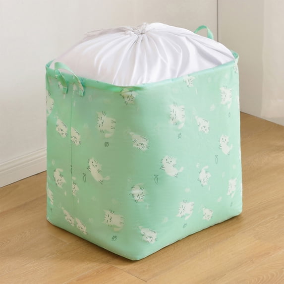Foldable Laundry Storage Basket,Large Capacity Clothes Organizer with Drawstring Closure,Dirty Clothes Basket,Household Storage Box for Quilts,Bedding,Clothes,and Towels,Space-Saving