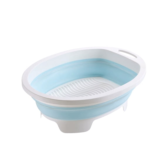 Foldable Laundry Tub, Thick Plastic Round Basin, Portable Washing Container, Collapsible Tub for Home Travel Outdoor Laundry Use