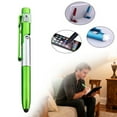 thumbnail image 1 of Foldable Led Light Pen,Multifunction Stylus Pen,Capacitive Ballpoint Pens with Led Light,Foldable Phone Holder Stand for Writing In The Dark(Green), 1 of 9