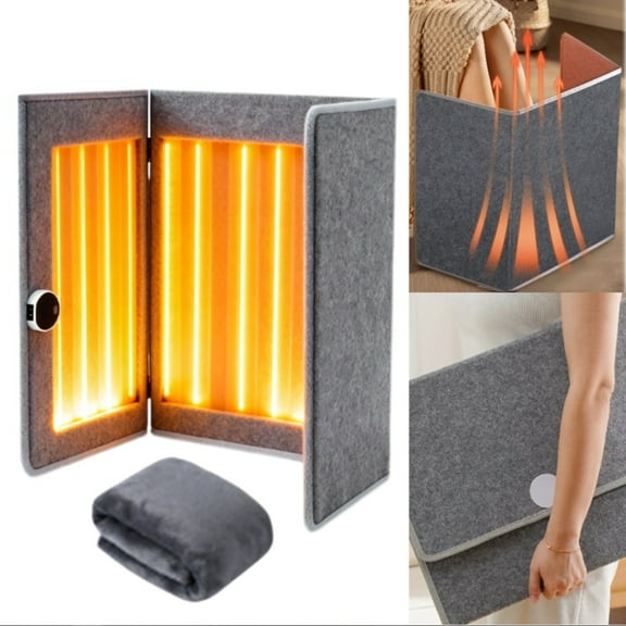 Foldable Leg Warmer 38" x 28" x 20", Leg Foot Knee Panel Heater with Blanket, Under Desk Warmer with 8-Step Temperature Adjustment & Quick Heating, Overheat Safe Protection, Quiet, For Home Office