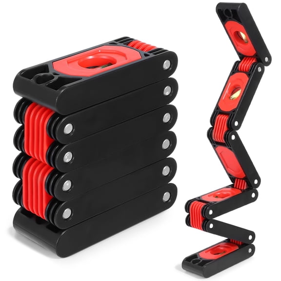 Foldable Level Tool, Multi-Function Leveling Tool with 180/90/45 Degree Bubbles, Strong Attachment Portable Woodworking Level Tool, ABS Shell, 28.3 in Unfolded