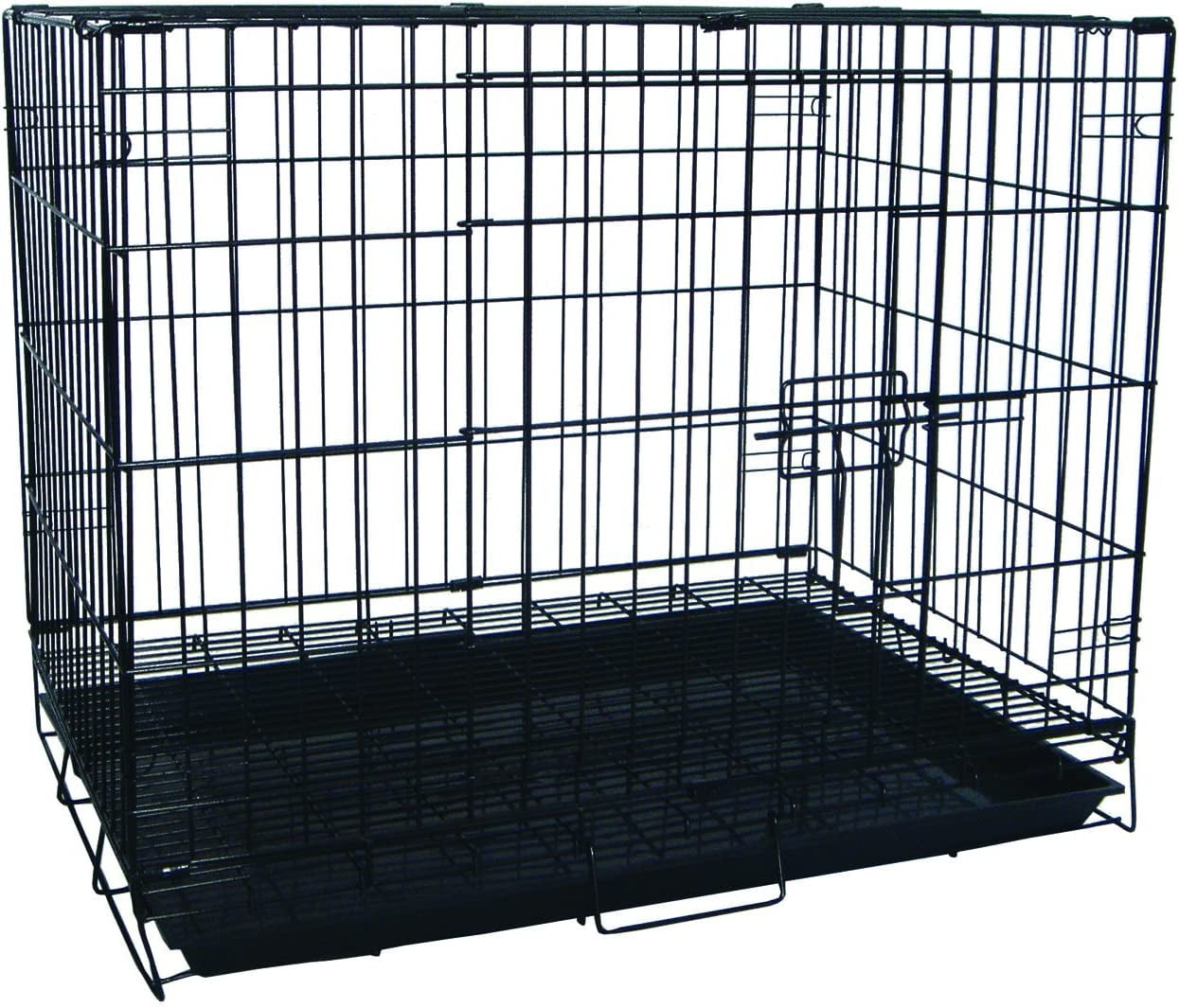Foldable Light Duty Door Dog Crate With Wire Bottom Grate And Plastic