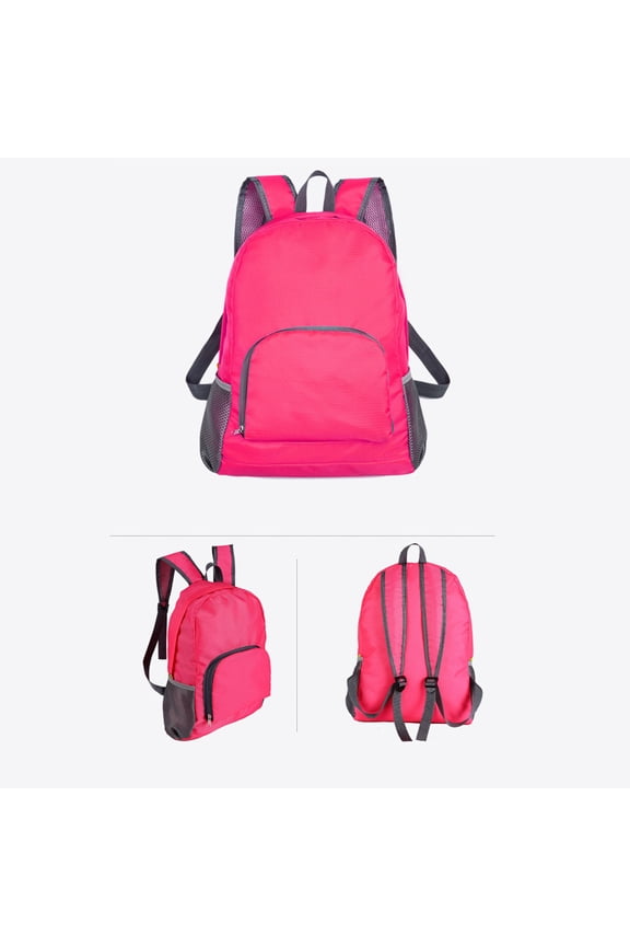 Foldable Lightweight Backpack with Reflective Strip and Zipper Pockets, Packable Student Travel Daypack with Side Mesh Pocket