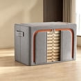 thumbnail image 1 of Foldable Linen Storage Box, Clear Window Clothes Organizer, Double Zipper Blanket Storage Bin With Handles For Bedding, Dorm, Closet, Seasonal Garment Organization, 1 of 6