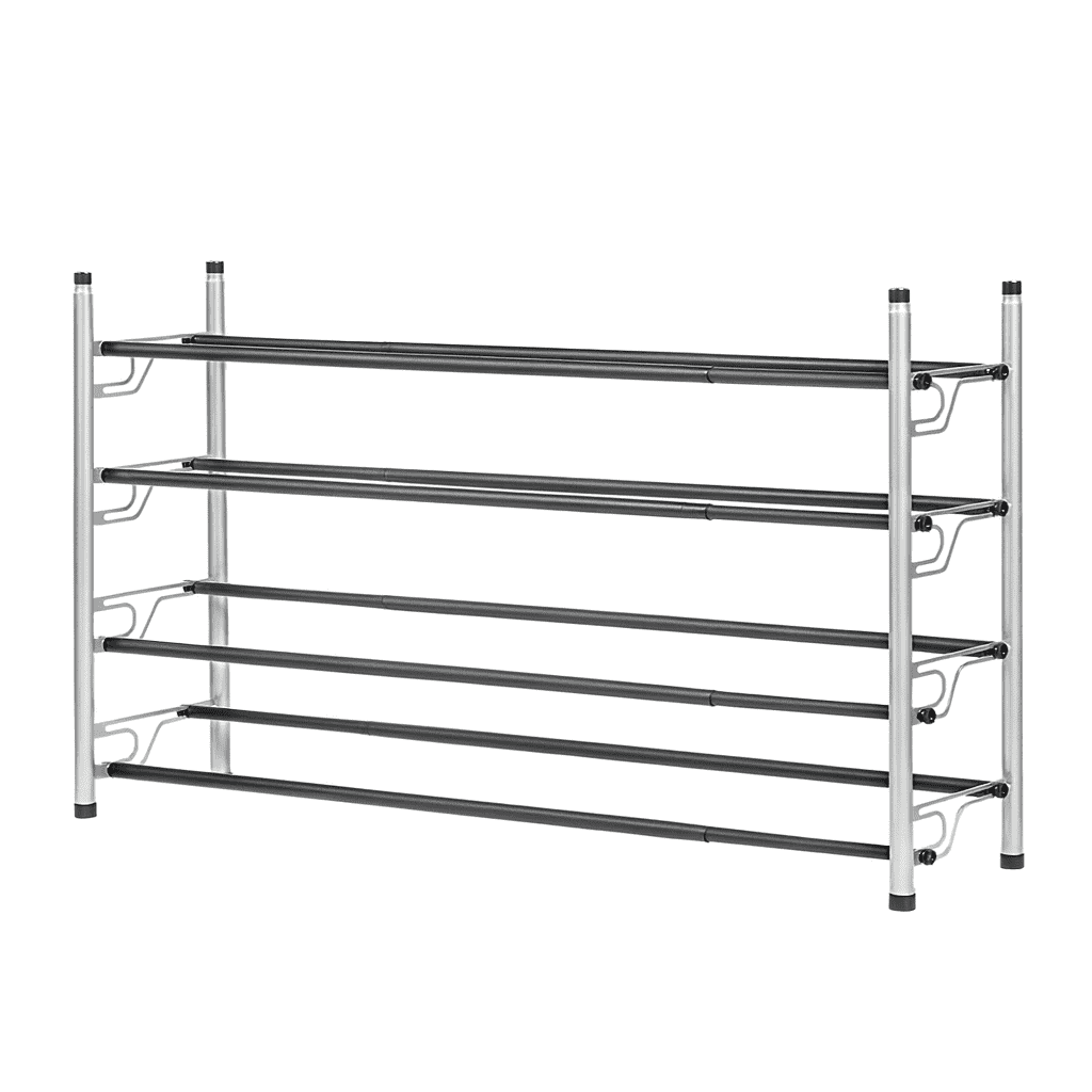 USTECH 4-Tier Shoe Rack Free Standing Large Capacity Shoe Organizer with Self-Assembly Design, Easy to Assemble Space-Saving Metal Shoe Storage Shelf for Closet, Bedroom & Entryway