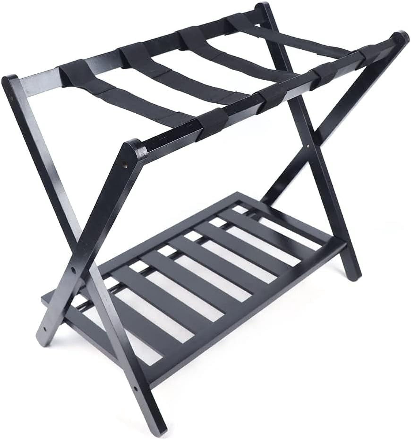 Foldable Luggage Rack Shelf Travel Suitcase Shoe Storage Holder Bamboo ...