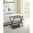 thumbnail image 1 of Foldable Luggage Rack with Storage Shelf, Steel Frame for Guest Room, Hotel, Bedroom - Black, 1 of 7