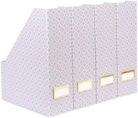 Foldable Magazine File Holder Set of 4 | Moroccan Tile Cardboard ...