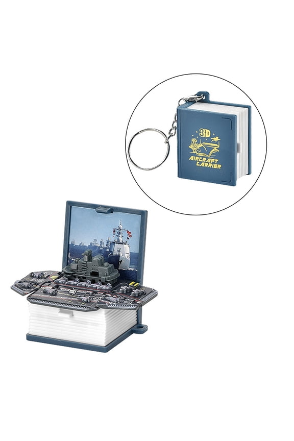 Foldable Magic Book Keychain Handheld Game Toy Folding Warship Model Popping Out Box Keychain Gift for Kids