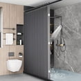 thumbnail image 1 of Foldable Magnetic Bathroom Curtain Waterproof Bathtub Curtain with 14 Hooks Privacy Bathroom Divider, 1 of 9