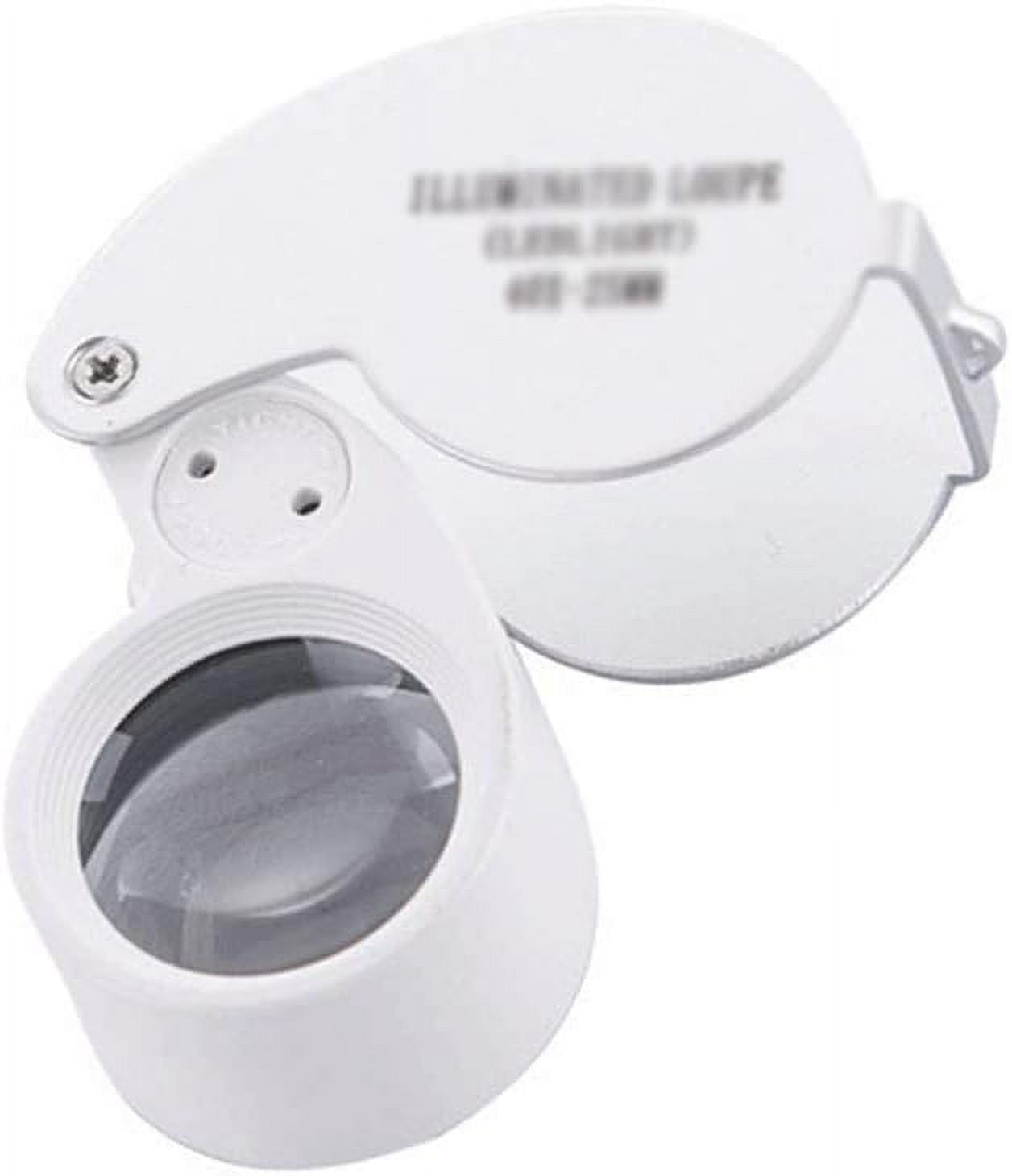 Foldable Magnifier 40X Illuminated Jewelers Loupe Loop Magnifying Glass  with LED Light for Jewelry Gem Stamp Watch Rock 
