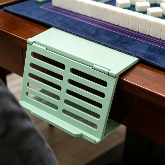 Foldable Mahjong Tile Rack Portable Mahjong Stand Sliding Tile Holder Tabletop Game Accessories Space Saving Plastic Mahjong Organizer for Home Travel Party Family Game Night