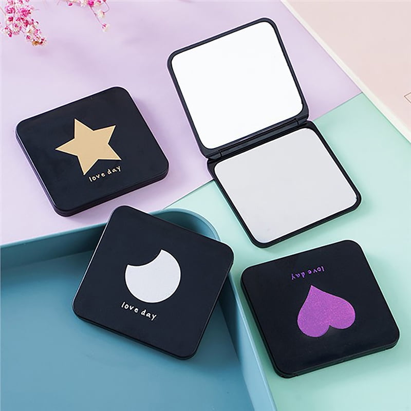 Foldable Makeup Mirror Mini Square Makeup Vanity Mirror Portable Hand