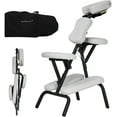 thumbnail image 1 of Dkeli Foldable Massage Chair Portable Adjustable Tattoo Spa Therapy Chair Leather with Free Carry Case, White, 1 of 7