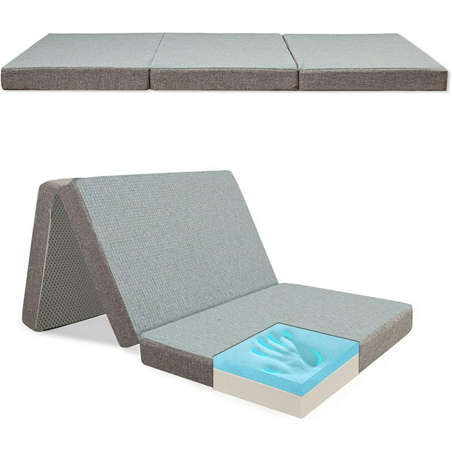 Foldable Mattress 4 Inch Foam Trifold Mattress Camping Mattress ...