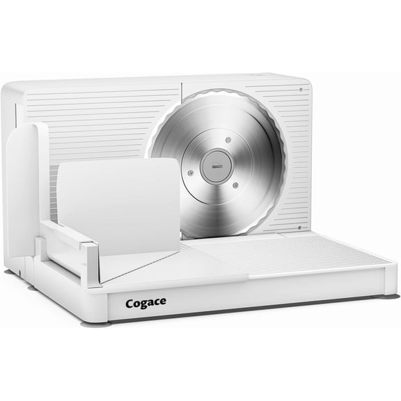 Foldable Meat Slicer, Electric Food Slicer with RSG 6.7" Stainless Steel Blade, Child Lock Protection, 0-20mm Adjustable Thickness, Food Slicer Machine for Meat Bread Cheese Fruits and Vegetables