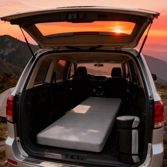 Foldable Memory Foam Car Mattress, Portable for Trunk and Rear Seat, Camping, Travel, RV, Camping Car Home Bedding, Car Interior Accessory, Camping Vehicle, Travel Foldable Mattress, Portable Bed