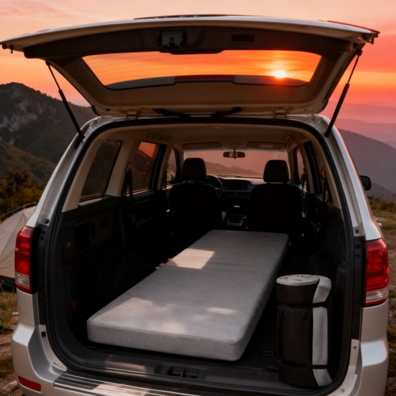 Foldable Memory Foam Car Mattress, Portable for Trunk and Rear Seat, Camping, Travel, RV, Camping Car Home Bedding, Car Interior Accessory, Camping Vehicle, Travel Foldable Mattress, Portable Bed